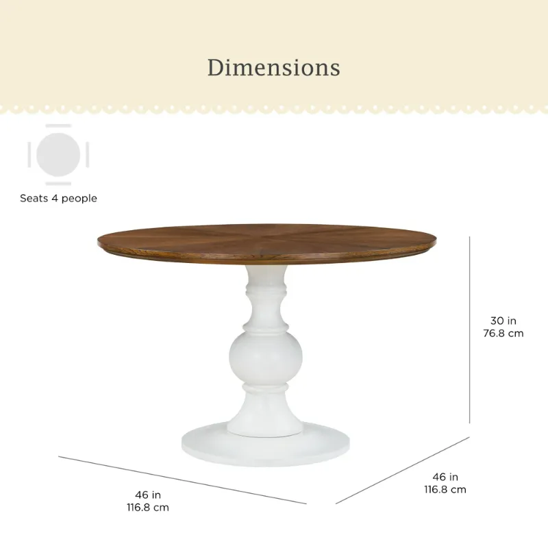 Photo 1 of TOP ONLY-----Pioneer Woman Callie Round Dining Table, White Finish
