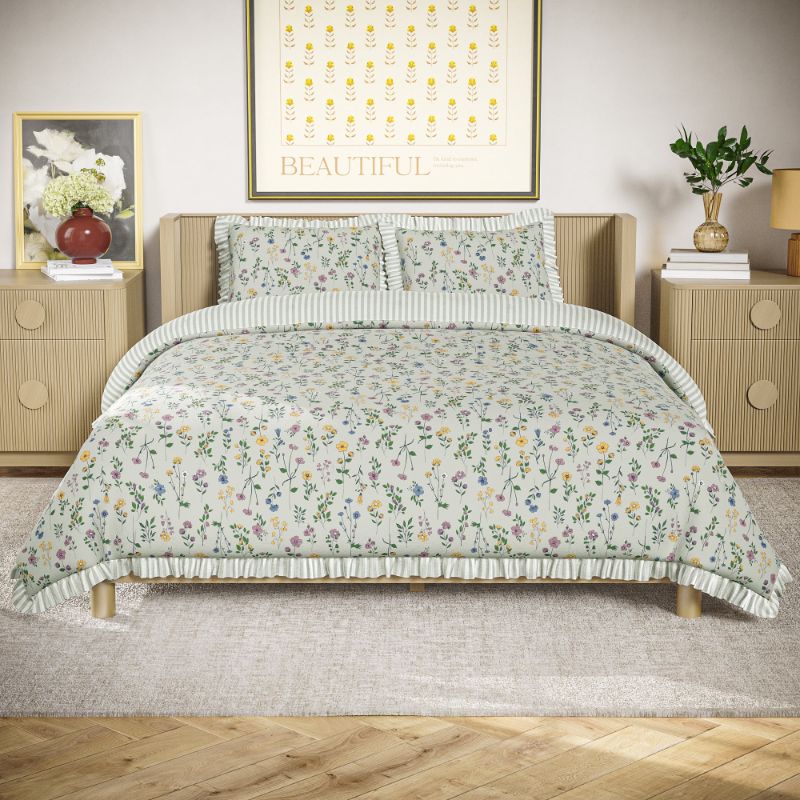 Photo 1 of Full/Queen --Beautiful Botanical Comforter Set" from the Beautiful Bedding Collection by Drew Barrymore. 