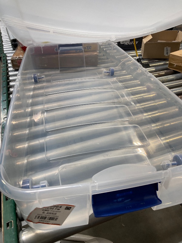 Photo 1 of Sterilite Ultra 62 L Stadium Blue Wheeled Underbed Storage Box Blue
