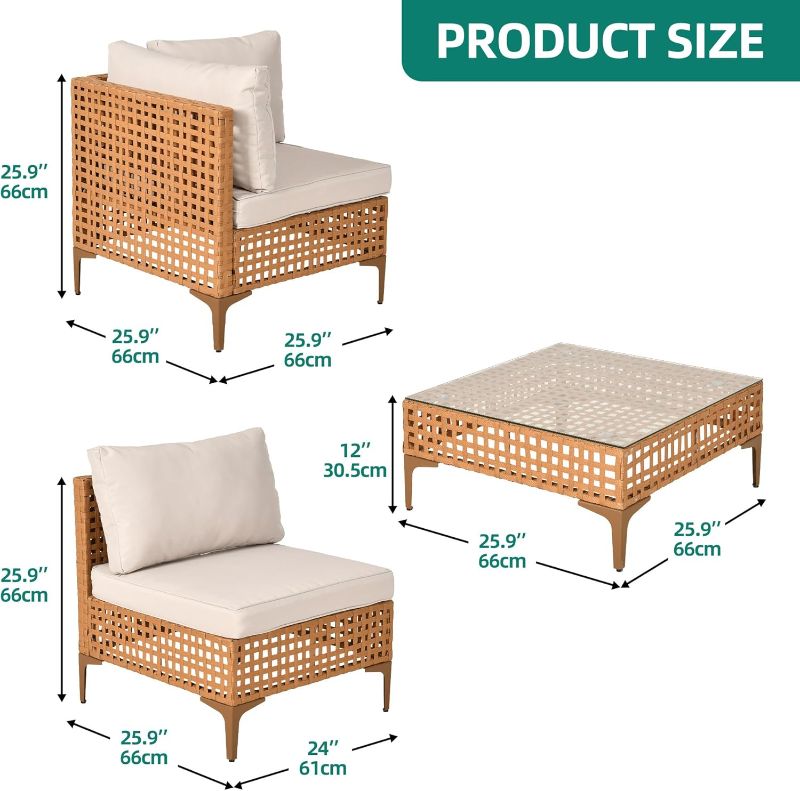 Photo 1 of YITAHOME 7-Piece Patio Furniture Set, All-Weather PE Wicker Patio Conversation Set for Backyard Deck Poolside Porch, Outdoor Sectional Sofa with Coffee Table & Soft Cushions
