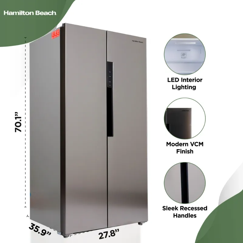 Photo 1 of Hamilton Beach 33 in. 15.6 cu. ft. Counter Depth Side by Side Refrigerator
