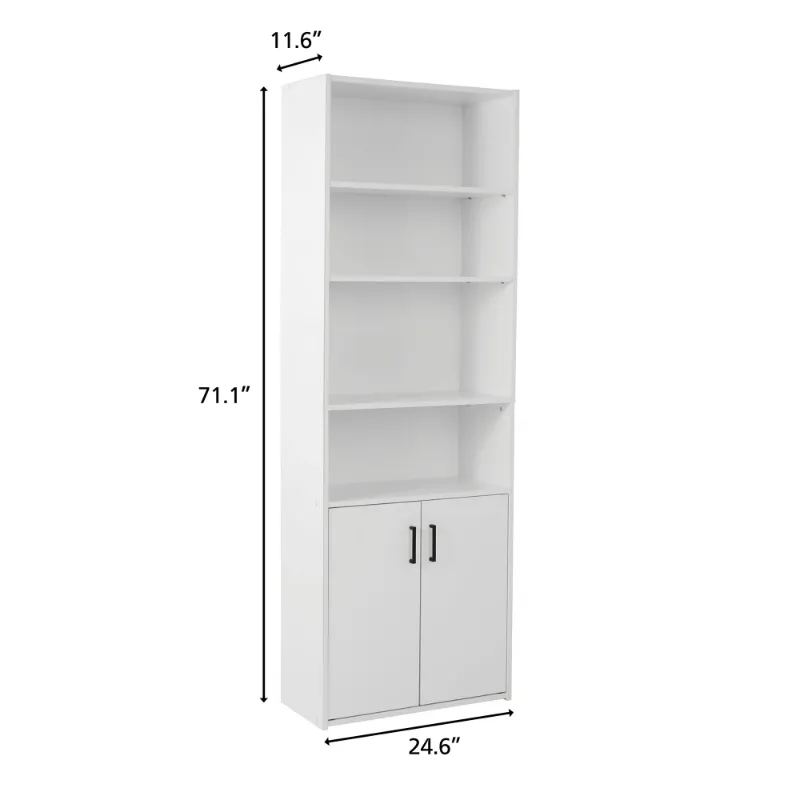 Photo 1 of Mainstays Traditional 5 Shelf Bookcase with Doors Soft White
