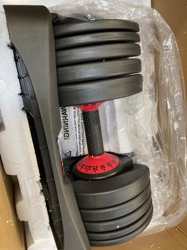 Photo 1 of FitRx SmartBell Quick-Select Adjustable Dumbbell for Home Gym 5 to 52.5 Lbs. Weight Black Single
