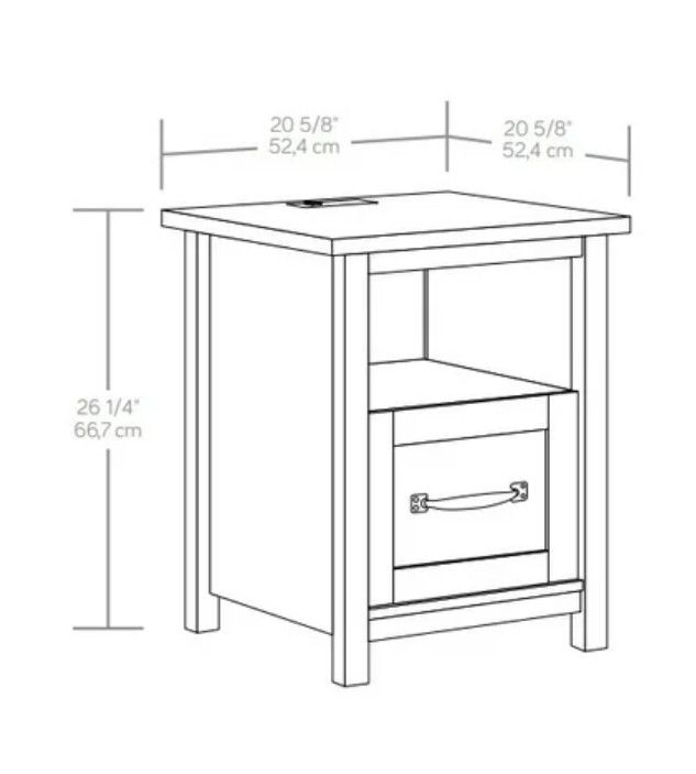 Photo 1 of Better Homes & Gardens Modern Farmhouse Nightstand with USB, Alabaster and Light
