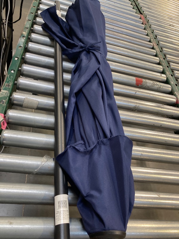 Photo 1 of Mainstays 7.5 Navy Push-up and Tilt Market Patio Umbrella
