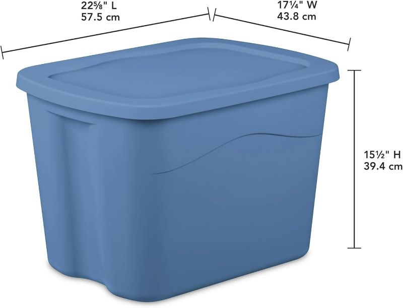 Photo 1 of 7pcs---Large Storage Bin, 18 Gallon Plastic Storage Container with Snap-On Lid, Blue Moonlight Household Storage  
