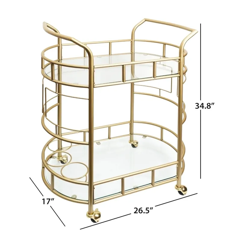 Photo 1 of Better Homes & Gardens BH07-021-099-01 Fitzgerald 2-Tier Bar Cart - Gold
