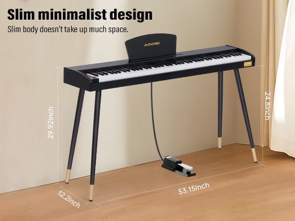 Photo 1 of AODSK Beginner Digital Piano 88 Key Keyboard,Full-size Electric Piano for Beginners 
