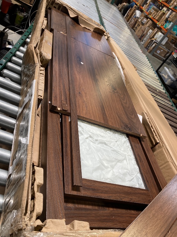 Photo 1 of Better Homes & Gardens Reading Refined Farmhouse TV Stand for TVs up to 65 Walnut Finish

