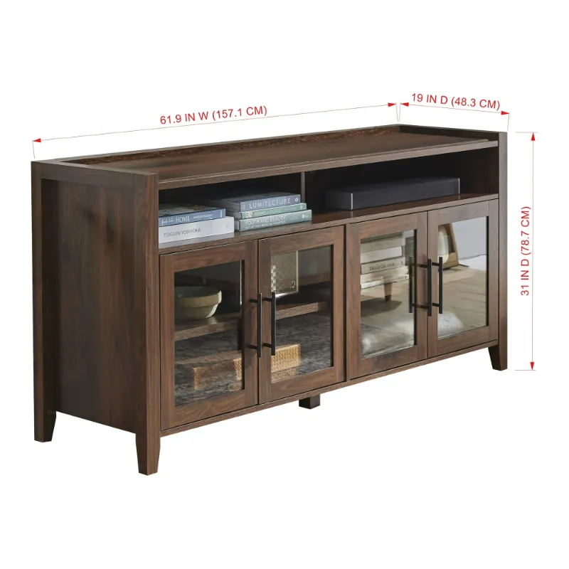 Photo 1 of Better Homes & Gardens Reading Refined Farmhouse TV Stand for TVs up to 65 Walnut Finish
