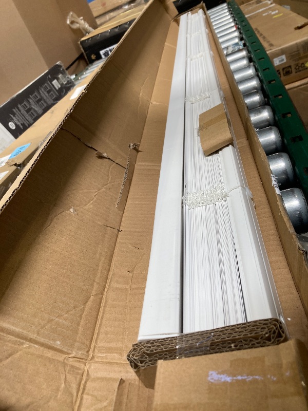 Photo 1 of Mainstays 1" Cordless Room Darkening Vinyl Blinds, White, 58" Width x 64" Length