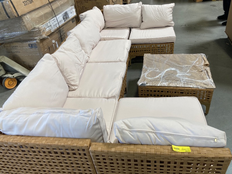 Photo 1 of YITAHOME 7-Piece Patio Furniture Set, All-Weather PE Wicker Patio Conversation Set for Backyard Deck Poolside Porch, Outdoor Sectional Sofa with Coffee Table & Soft Cushions	
