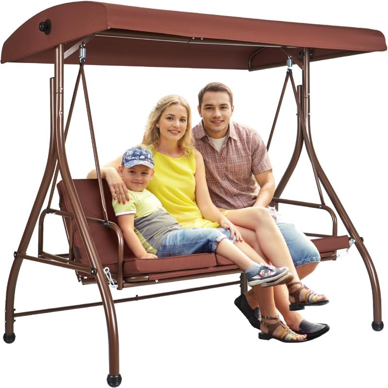 Photo 1 of VEVOR 3-Seat Patio Swing Chair----Incomplete 