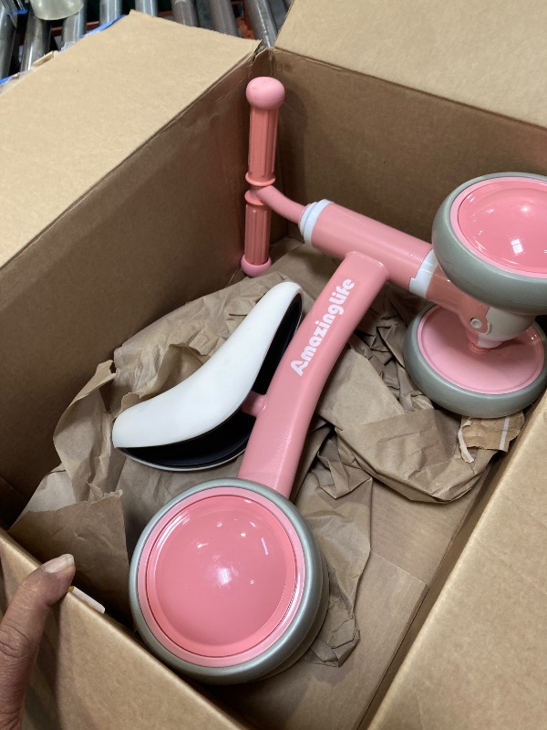 Photo 1 of Balance Bike for 1 Year Old Girls Gifts, 10-24 Months Toddler Girls Toys, No Pedal Infant 4 Wheels Bicycle Toys, Free Cute Mermaid Sticker, First Birthday Gifts for Girls