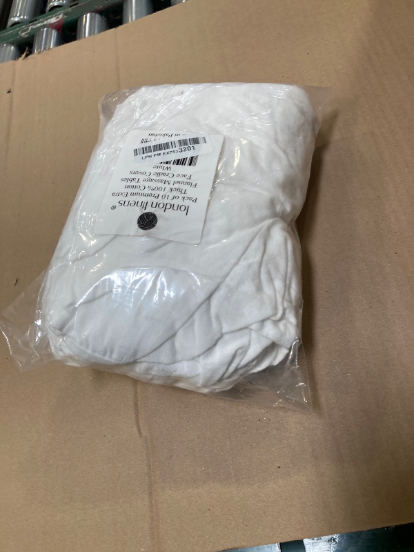 Photo 1 of London Linens Pack of 10, Premium Extra Thick 100% Cotton Flannel Massage Tables Face Cradle Covers Cozies Fitted - Includes 10 pcs (White)