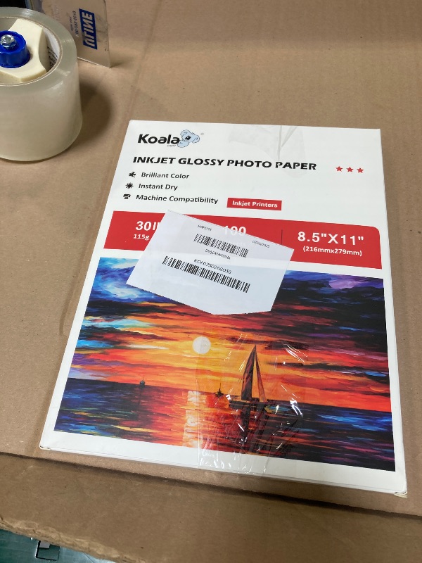 Photo 1 of Koala Glossy Thin Inkjet Paper 8.5x11 Inches 100 Sheets Compatible with Inkjet Printer Use DYE INK 115gsm