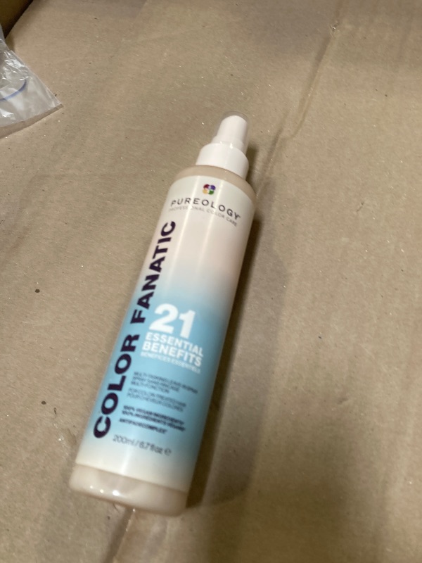 Photo 1 of Pureology Color Fanatic Multi-Tasking Leave-In Spray, 21 Benefits for All Hair Types, Heat Protection, Detangling & Frizz Control, Infused with Coconut & Camellia Oils, Color Safe, Vegan, 6.7 Fl Oz