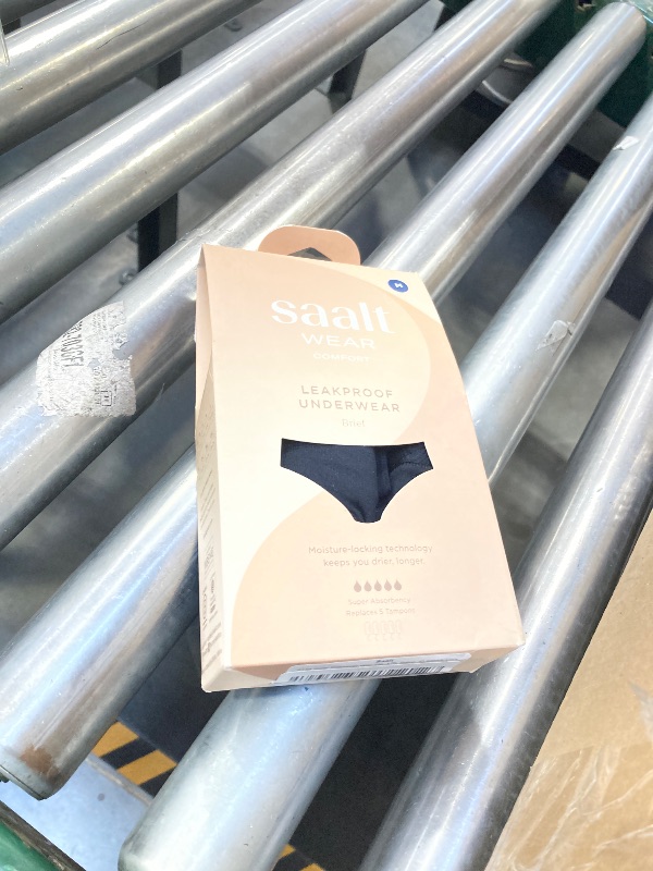 Photo 1 of saalt Comfort Modal Brief Period Underwear - Super Absorbency - Replaces 6 Pads or 8 Tampons (Medium, Volcanic Black)