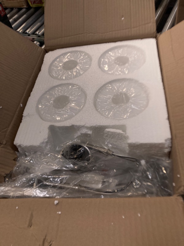 Photo 1 of 4 Light Bathroom Light Fixtures, Brushed Nickel Vanity Lights for Bathroom with Milky White Frosted Glass Shade, Wall Lights for Mirror Bedroom Living Room E26 Base