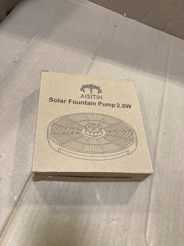 Photo 1 of AISITIN DIY Solar Fountain Pump for Water Feature with 3.9ft Cord, Solar Bird Bath Fountain with 6 Nozzles, Solar Powered Water Floating Fountain for Bird Bath, Garden, Ponds Fish Tank, Outdoor