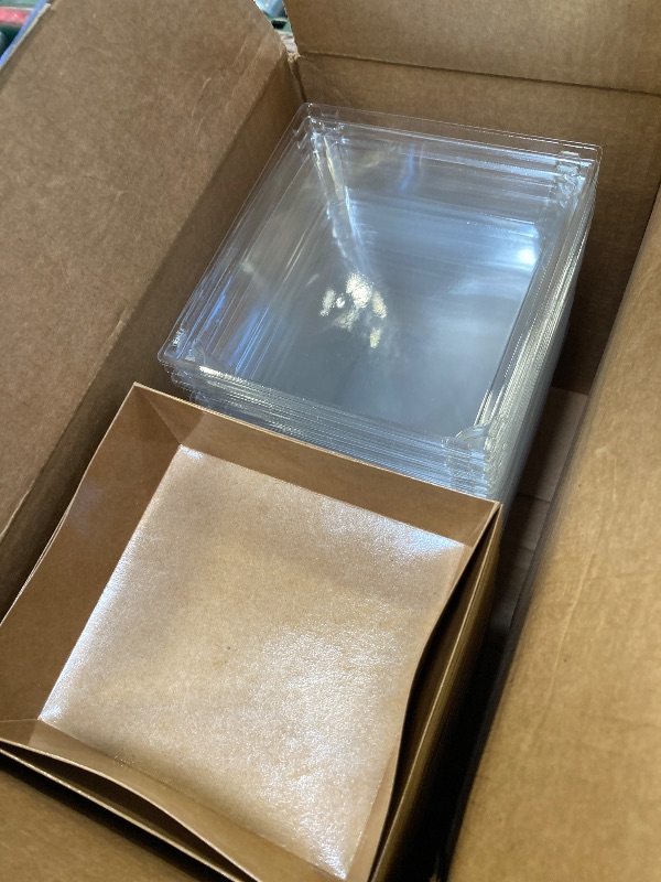 Photo 1 of Hiceeden 100 Pack Charcuterie Boxes with Clear Lids, 5.5"×5"×2.5" Paper Bakery Dessert Sandwich Box, Disposable Square Food Containers for Cookies, Donuts, Muffins, Salad, and Pastry, Brown