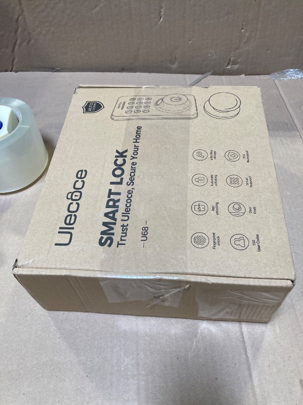 Photo 1 of Ulecoce Fingerprint Keypad Deadbolt with Handle Set, Keyless Entry Door Lock, Door Locks for Front Door Lock Set, App Control, Auto Locking, Easy to Install, Oil Rubbed Bronze