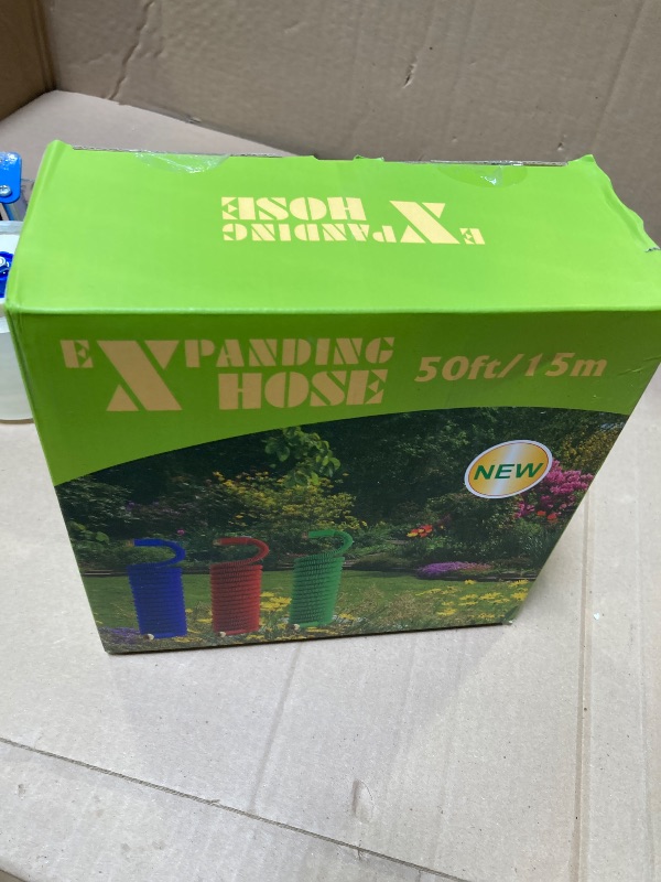 Photo 1 of 50 ft Expandable Garden Hose with 10 Spray Nozzle - 4 -Layer Latex Core - Heavy Duty Superior Strength 3750D - 50ft Expanding Water Hose - Extra Strong Brass Connectors/Storage Bag