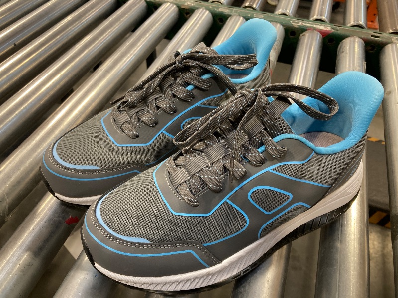 Photo 1 of QAUPPE Womens Walking Shoes with Arch Support Wide Orthotic Athletic Sneakers Plantar Fasciitis Tennis for Heel and Foot Pain Relief Greyblue US 10