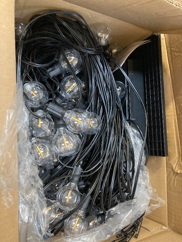 Photo 1 of Minetom Solar Outdoor Lights - 208 FT Solar String Lights with 100 G40 Shatterproof Globe Bulbs Commercial Waterproof LED Bulbs for Outside Backyard Garden Decor