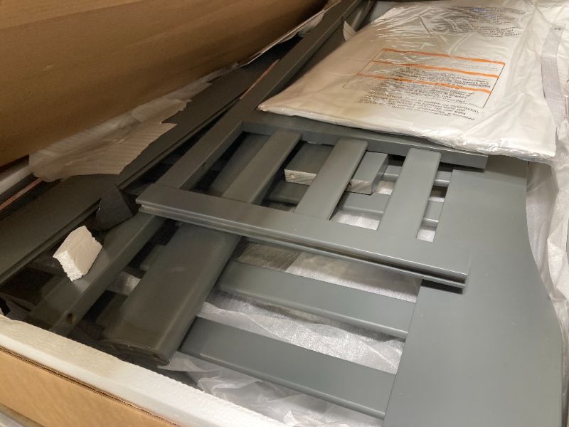 Photo 1 of STORKCRAFT Portofino 4 In 1 Fixed Side Convertible Crib Changer, Gray