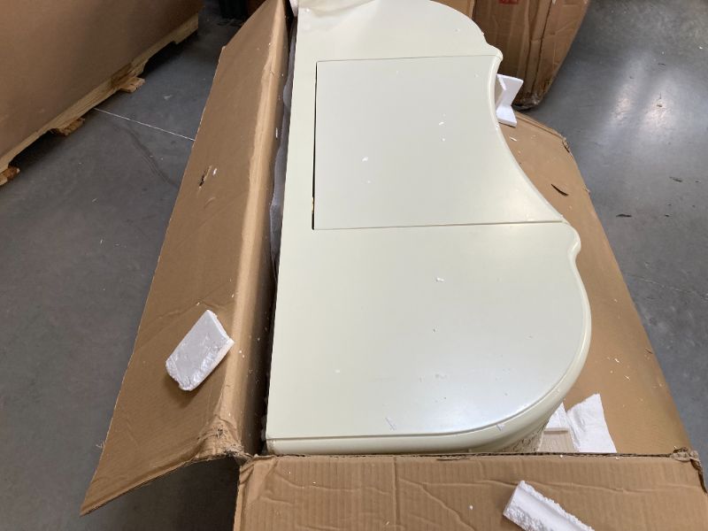 Photo 1 of Acme Dorothy Half Moon Vanity Desk & Mirror in Ivory