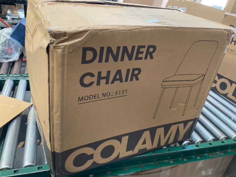 Photo 1 of 2pcs COLAMY Modern Dining Chairs Set of 2, Fabric Upholstered Dining Room Chairs Dinner Chair Stylish Kitchen Chairs with Curved Back and Metal Legs, Beige