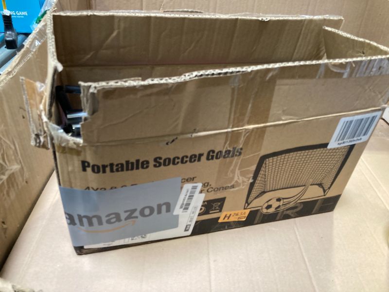 Photo 1 of Soccer Goals for Backyard Set, Portable Toddler Kids Soccer Goal 2 of 4' x 3', Pop Up Soccer Net Soccer Training Equipment with Size 4 Soccer Ball, Carry Bag, Games, Sport, Outdoor Play, Youth