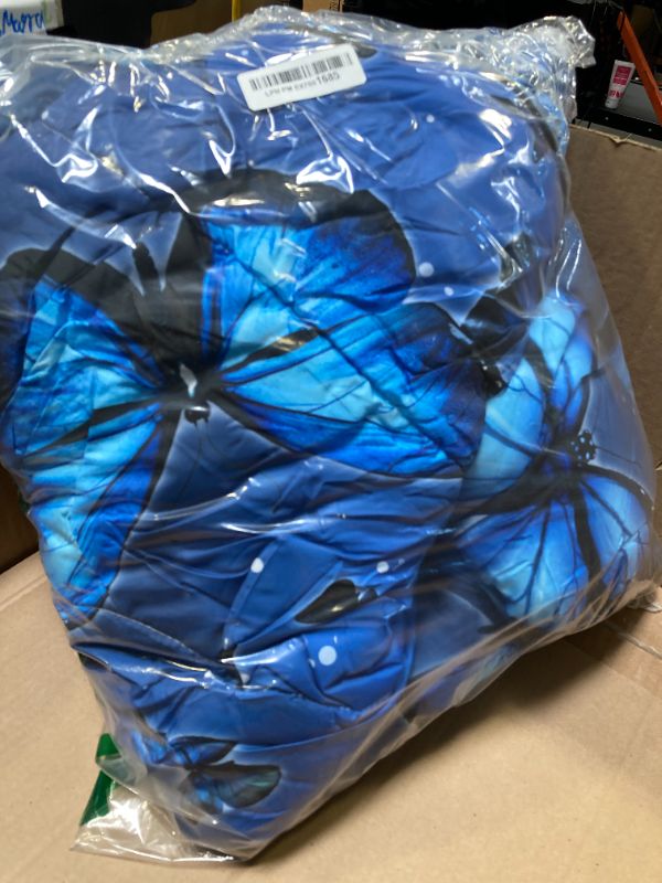 Photo 1 of Datura home Kids Sleeping Bag for Boys Girls,Blue Black Butterfly Print-Lightweight Warm Portable Outdoor Indoor-Waterproof Cold Weather Resistant Sleeping Bag for Camping Hiking(Butterfly)