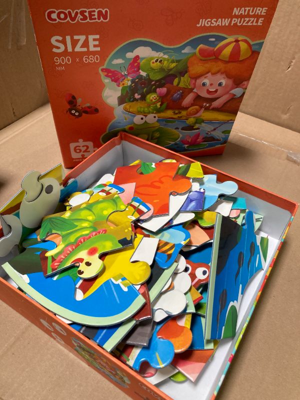 Photo 1 of Floor Puzzle for Kids Ages 3-5 & 4-8, 62 Pieces Bugs & Insects Jumbo Jigsaw Puzzle for Toddler Preschool Learning Educational Toys for Boys Girls, Stocking Stuffers for Kids