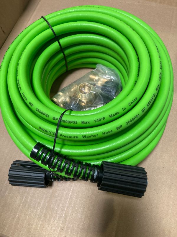 Photo 1 of PWACCS Pressure Washer Hose for Power Washer – 3600 PSI Kink Resistant Pressure Washing Extension Hose 50 FT x 1/4" – Universal Electric Power Wash Hose for Replacement – Compatible with M22 Fittings
