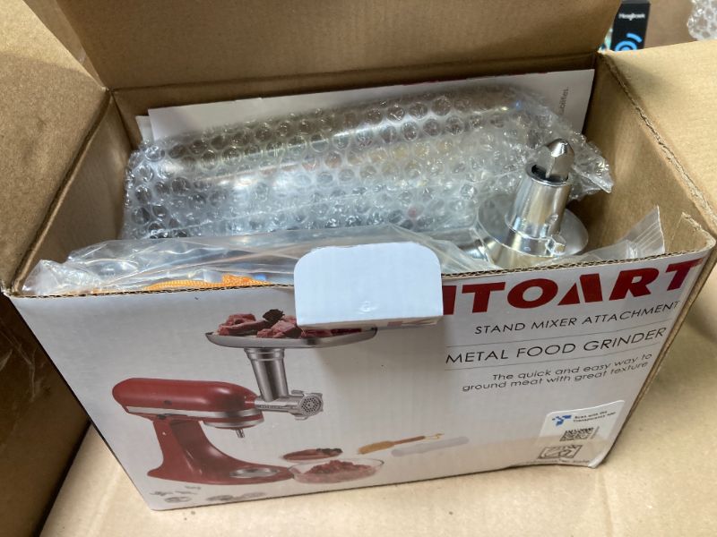 Photo 1 of Metal Food Grinder Attachments for KitchenAid Stand Mixers, Meat Grinder, Sausage Stuffer, Perfect Mixer Attachment for KitchenAid Mixers, Silver(Machine/Mixer Not Included)