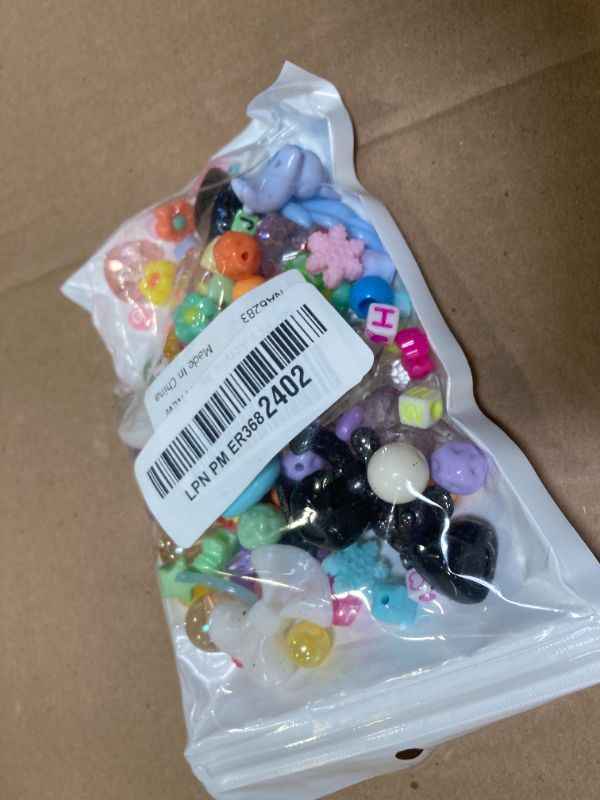 Photo 1 of  Acrylic Assorted Beads Mix Color Flower Heart Butterfly Candy Beads Pastel Beads Candy Color Plastic Beads Cute Round Beads Bulk for Bracelets Jewelry Making Necklaces DIY Crafts