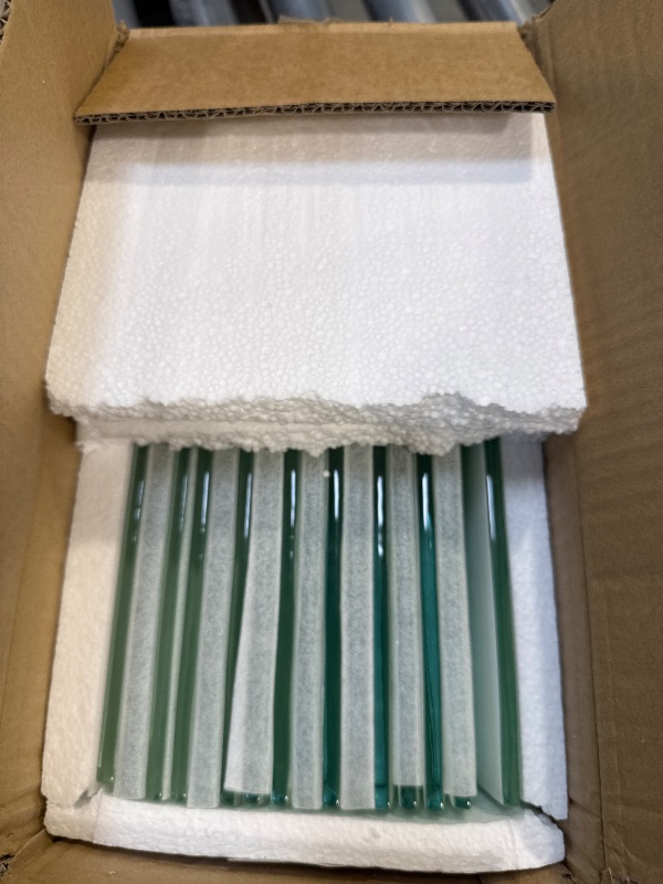 Photo 1 of Adedeo Light Green Glass Subway Tile Water Wave 3 x 12 Inch for Backsplash Kitchen Bathroom Shower Wall (16-Pack, 4 sq.ft.)