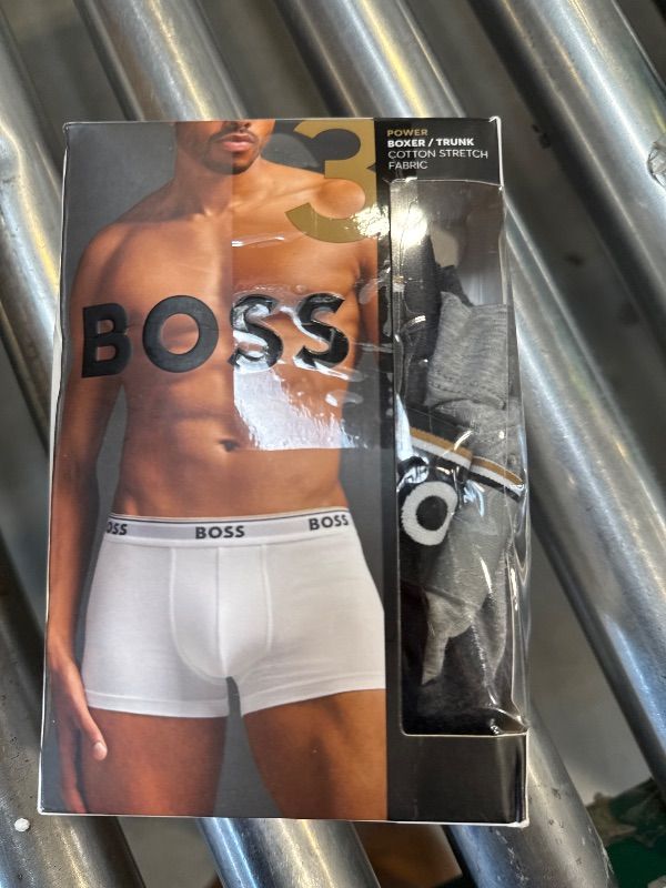 Photo 1 of BOSS Hugo Men's Trunk 3p Co/el 10146061 01, Grey/Charcoal/Black, Large