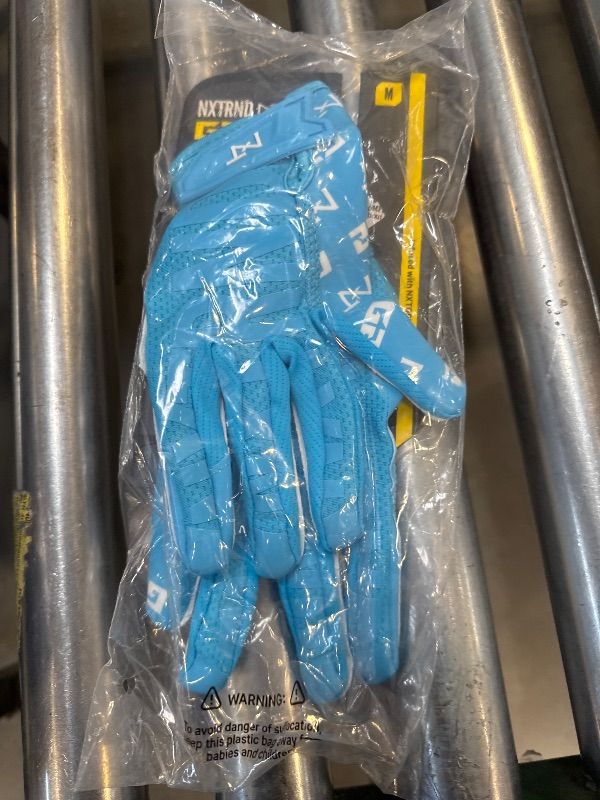 Photo 1 of Nxtrnd G2 Pro Football Gloves, Men's Ultra Sticky Elite Receiver Gloves (Neon Blue, Medium)
