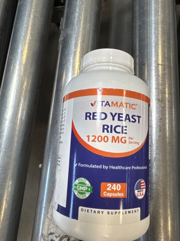 Photo 1 of Vitamatic Red Yeast Rice 1200 mg Per Serving - 240 Veg Capsules - Made in The USA - Non-GMO & Gluten Free