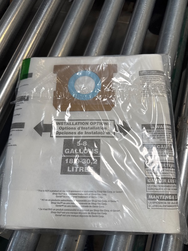 Photo 1 of ALYYDBG for Shop Vac Bags 5-8 Gallon, Type E 90661 9066133, Type H 90671 9067133; VF2004, VHBS VDBS High- Efficiency Disposable Vacuum Collection Filter Bags 5 Pack