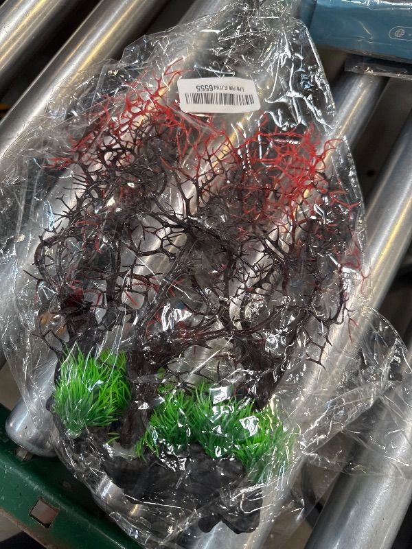 Photo 1 of VOCOSTE Coral Reef Decor, Mini Faux Coral Decor for Aquarium Decorations, Black Red,13.19"x10.51"