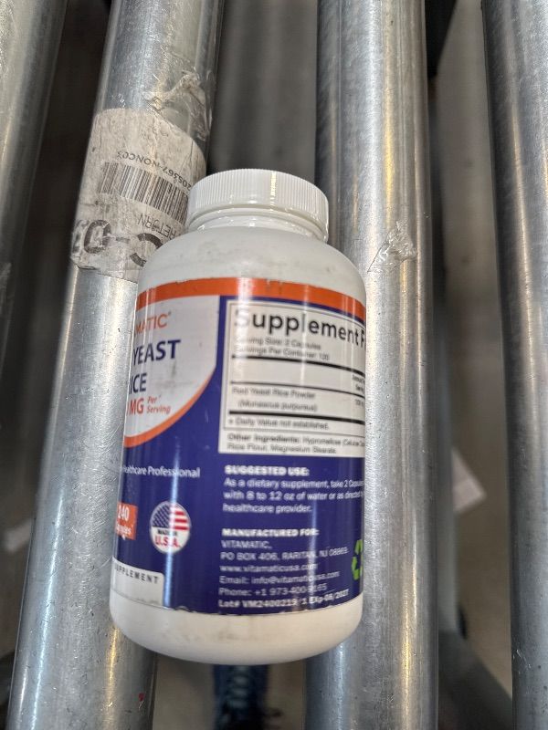 Photo 1 of Vitamatic Red Yeast Rice 1200 mg Per Serving - 240 Veg Capsules - Made in The USA - Non-GMO & Gluten Free