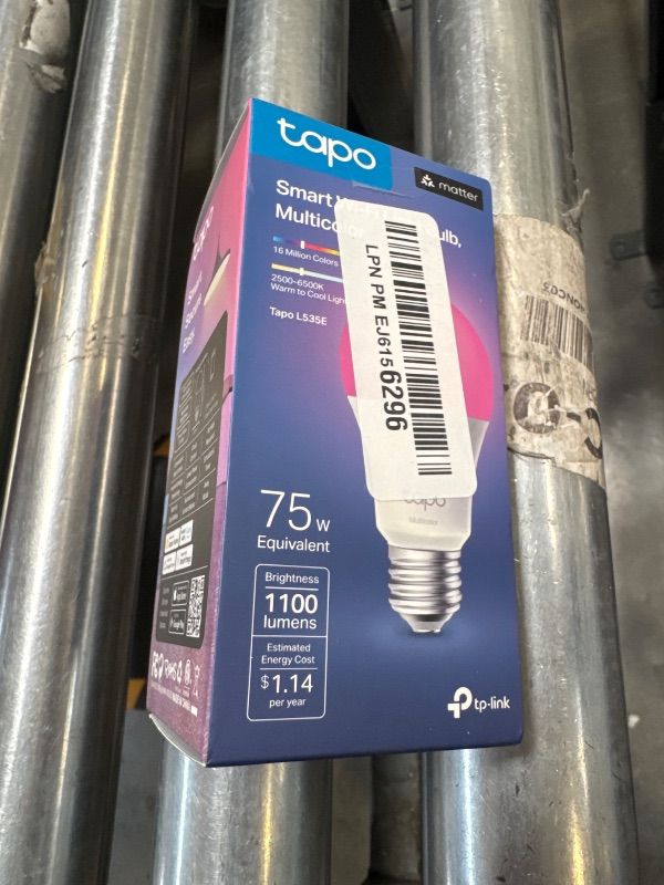 Photo 1 of TP-Link Tapo Smart Light Bulbs, 1100 Lumens High Brightness(75W Equivalent), Matter-Certified, 16M Colors RGBW LED Bulb, Dimmable, CRI>90, Voice Control w/Siri, Alexa & Google Home, A19 E26 Tapo L535E