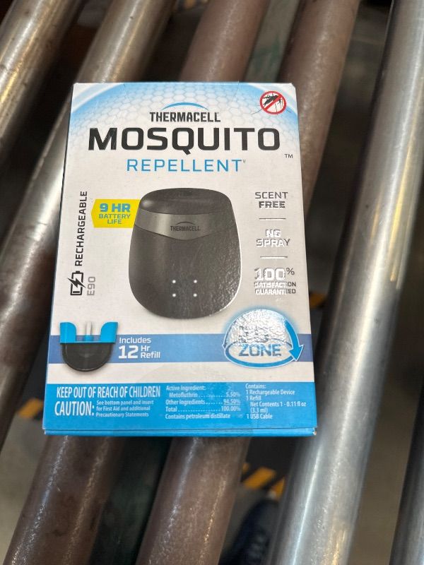 Photo 1 of Thermacell Mosquito Repeller E-Series Rechargeable with 20' Mosquito Protection Zone; Up to 9-Hr Battery Life; Includes 12-Hr Refill; Flame or Scent; DEET-Free Bug Spray Alternative