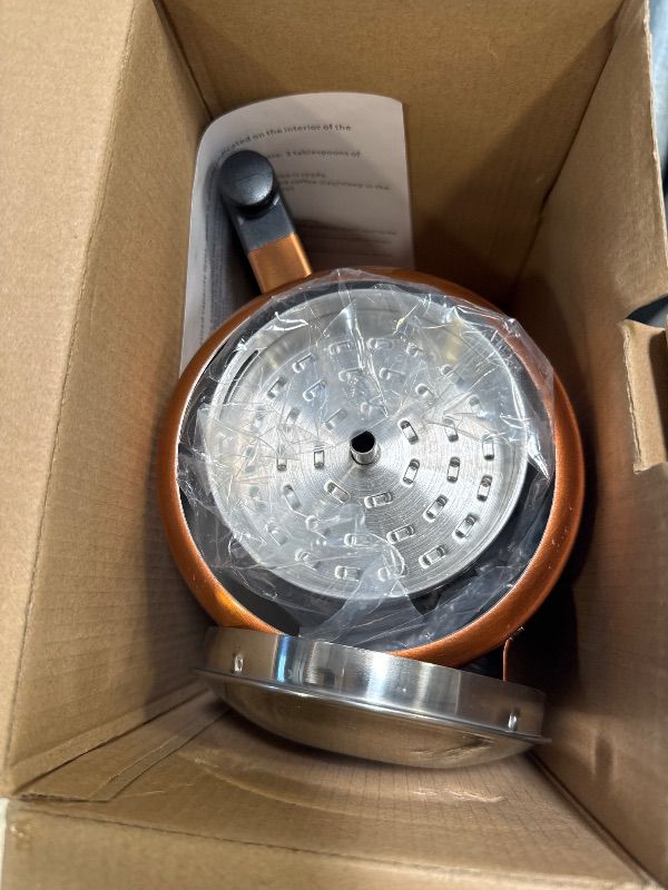 Photo 1 of Mixpresso Copper Stainless Steel Coffee Percolator Stovetop, 37oz Classic Percolator Coffee Pot, Excellent For Camping Pot, 5-8 Cup Stove Top Coffee Maker, Cool-Touch Handle