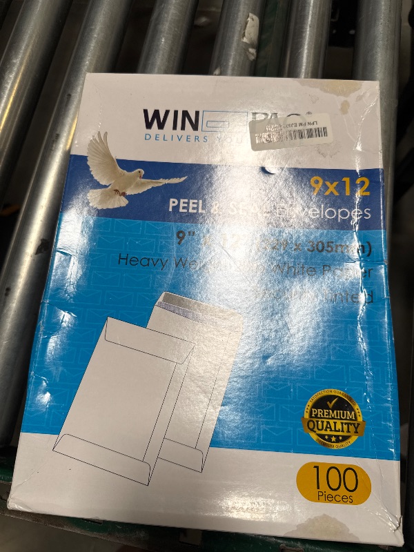 Photo 1 of Winpaq 9x12 Catalog Envelopes, 100 Pack – Self-Seal Security Mailers, Heavyweight 28lb White Paper, Windowless, Privacy Tint for Documents & Forms