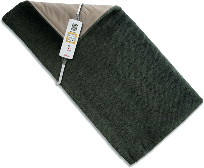 Photo 1 of Sunbeam XL Back Neck and Shoulder Heat Therapy 12 x 24 with Auto Shut Off 6 Settings Machine-Washable Comfortable Microplush Fabric -